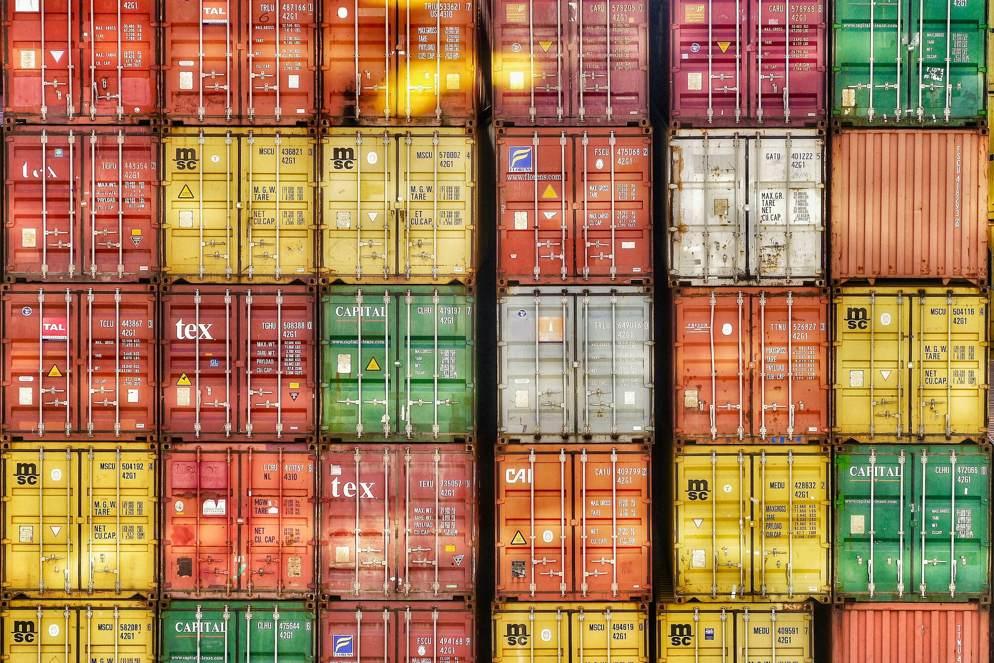 Stacked Shipping Containers