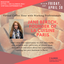 Virtual Coffee Hour with Working Professionals: Jane Bertch, Entrepreneur and Founder of La Cuisine Paris